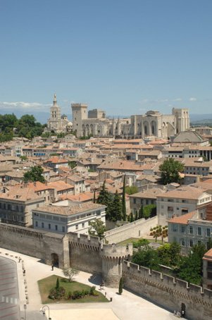 visite de la ville d'avignon photo des remparts Palais des Papes et les toits de la ville d'Avignon