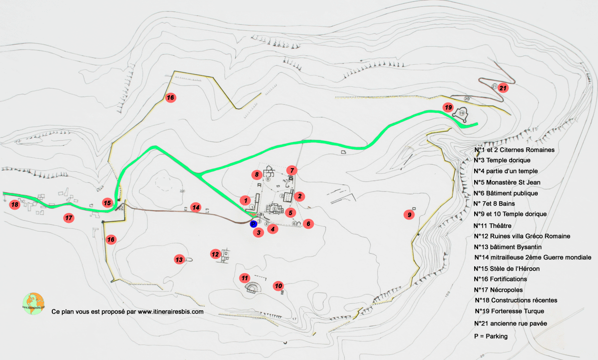 Plan du site archéologique d'Aptera