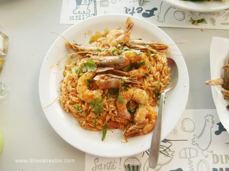 Le Restaurant Rigani à Loutraki poulet aux crevettes