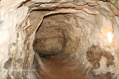 Visite de la mine de Glengowla début de galerie