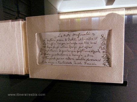 Visiter Pesaro manuscrit de Rossini