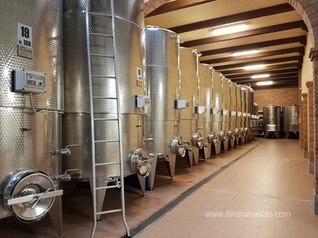 Visite des caves Cascina Chicco les cuves en inox