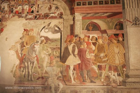Visite de la ville de Ferrare le Palais Schifanoia fresque des mois représentant le Duc Borso